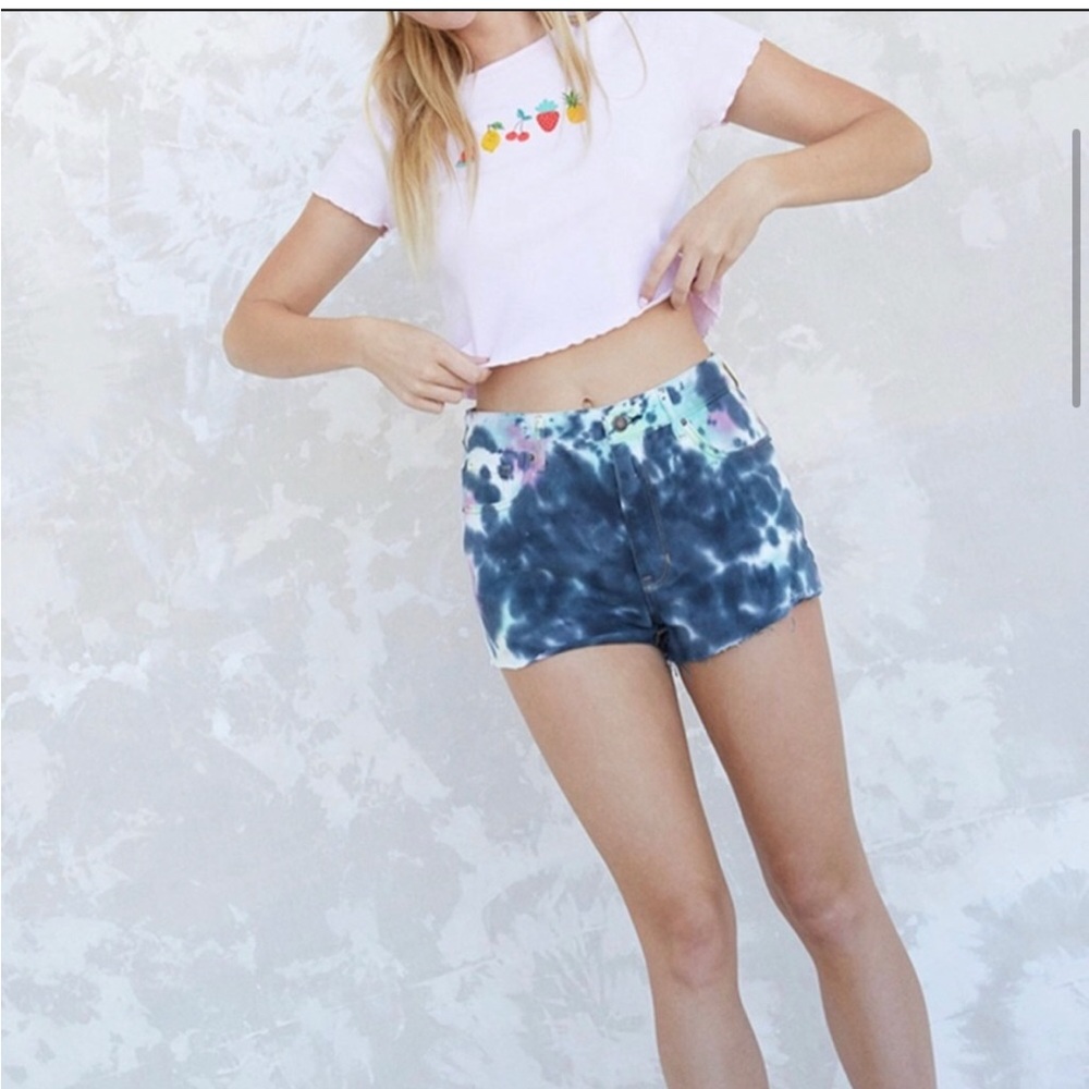 PacSun Tie Dye High Rise Festival Shorts Size 28
